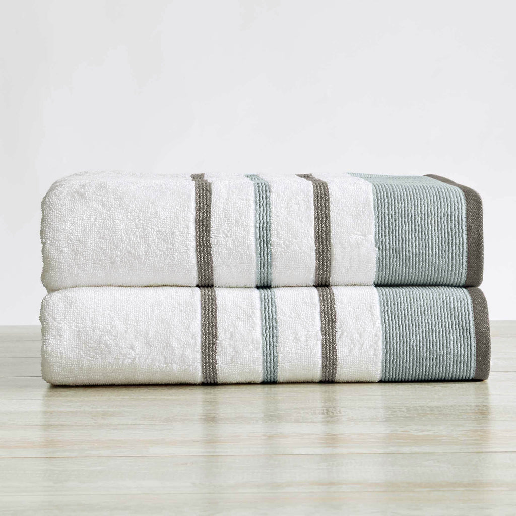 Decorative Cotton Stripe Bath Towel Set - Noelle Collection - We The Collective