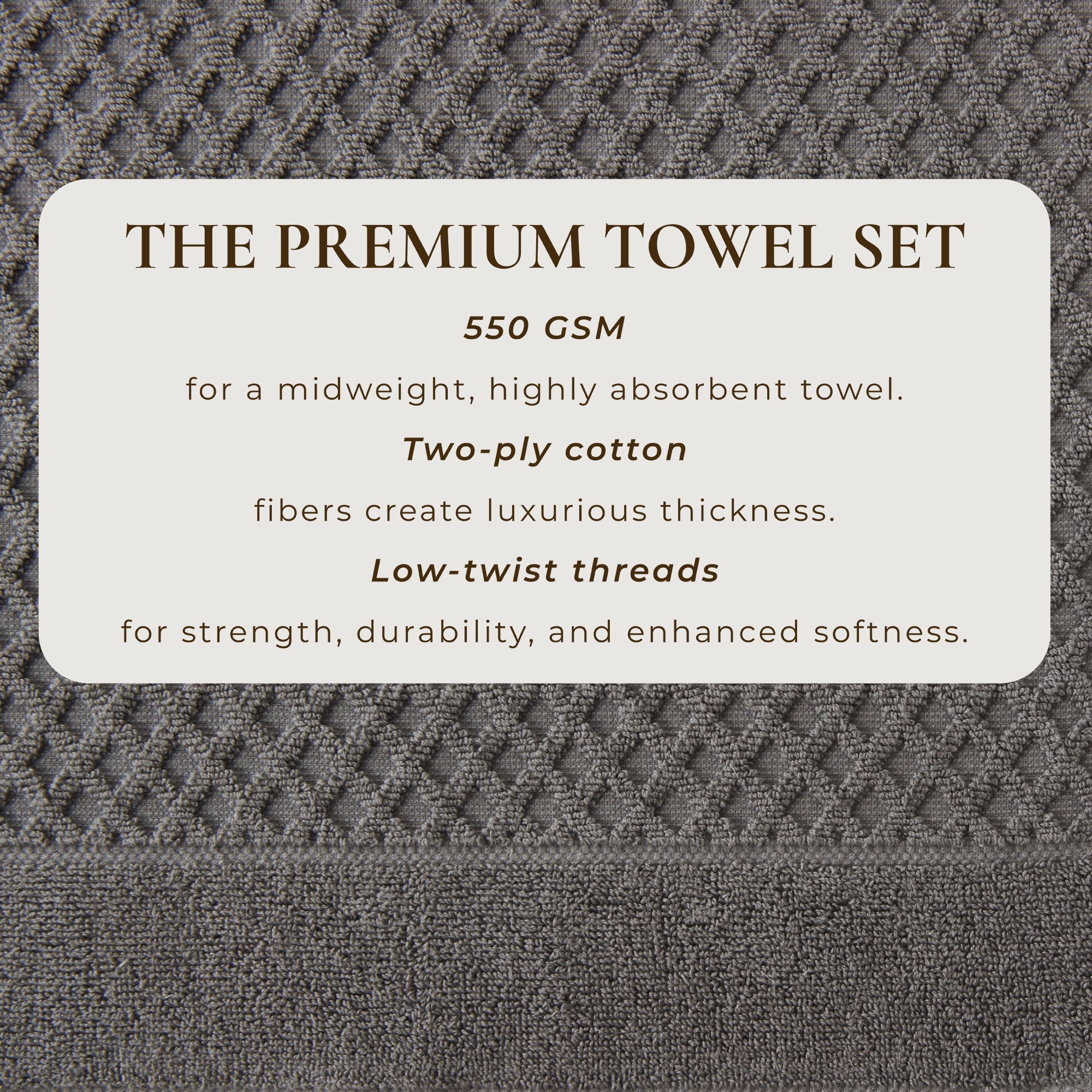 Cotton Diamond Waffle Weave Bath Towel Set - Grayson Collection