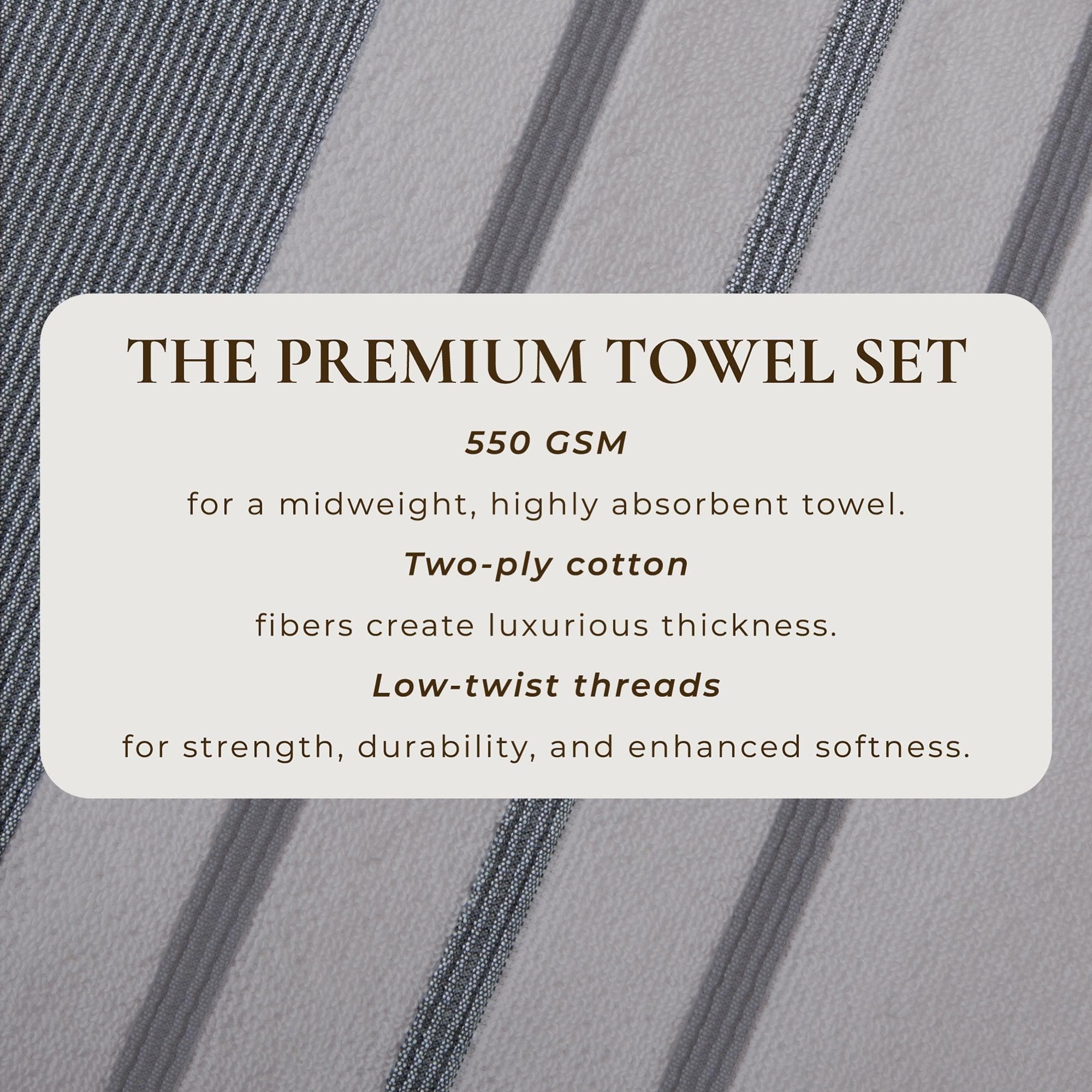 Decorative Cotton Stripe Bath Towel Set - Noelle Collection - We The Collective