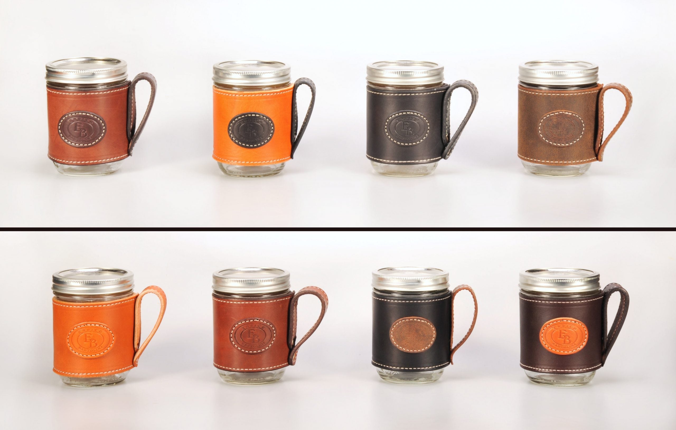 Enrico Bartolini Leather Mason Jars - We The Collective