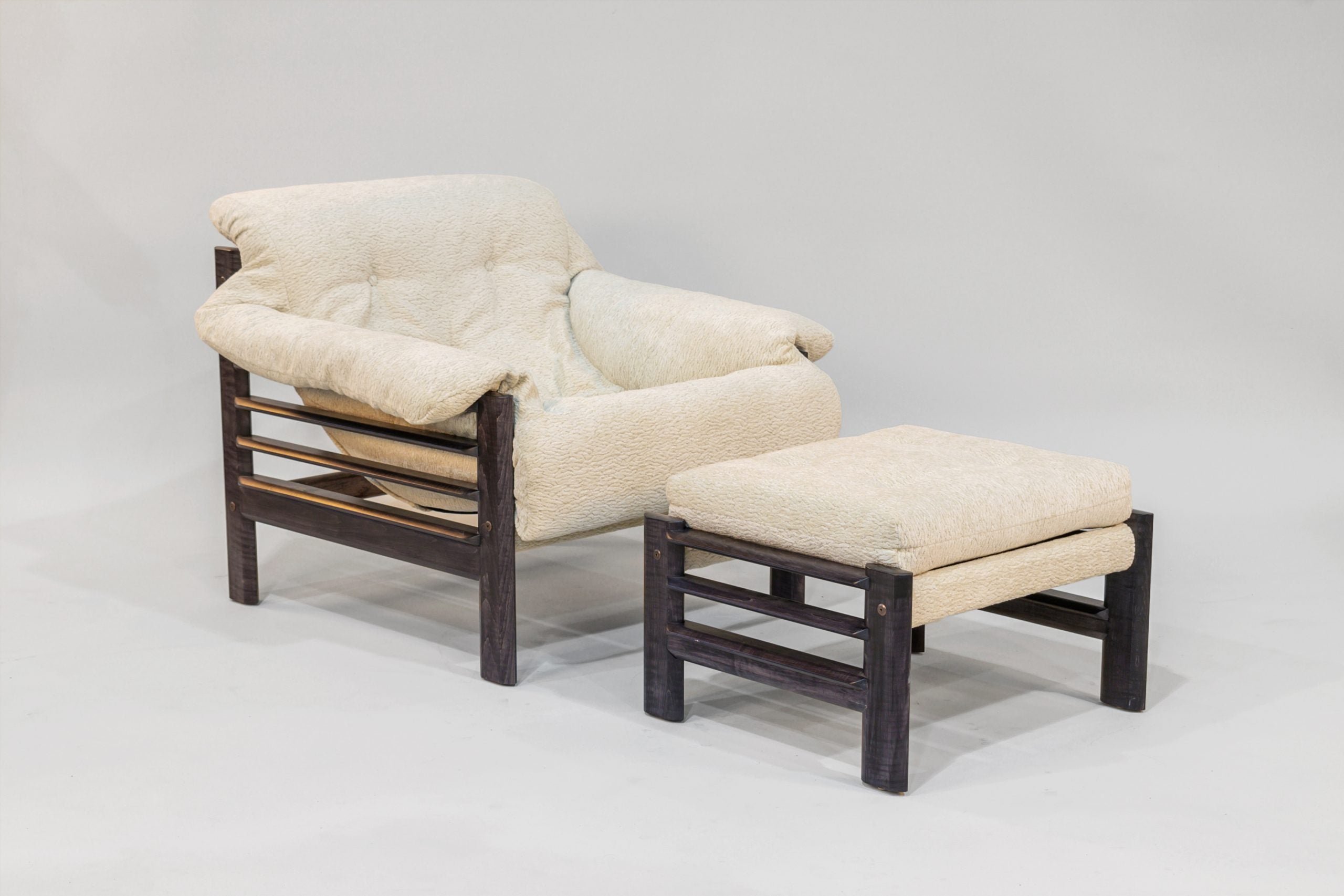 Taye Chair & Ottoman Set | Tiger Maple Arms in Black - We The Collective
