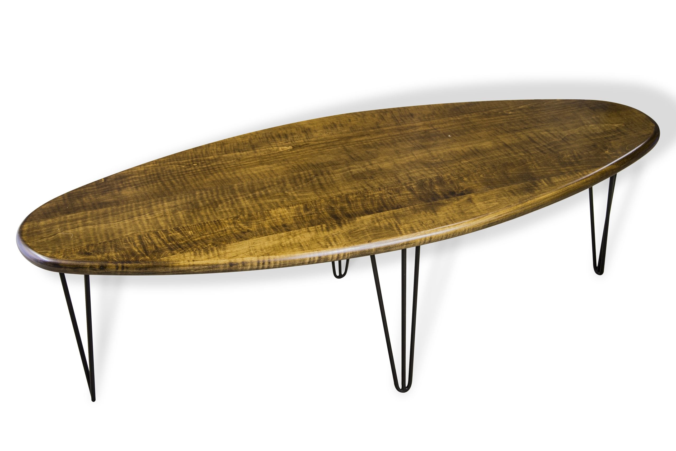 Mid Century Surfboard Table with Hairpin Legs - We The Collective