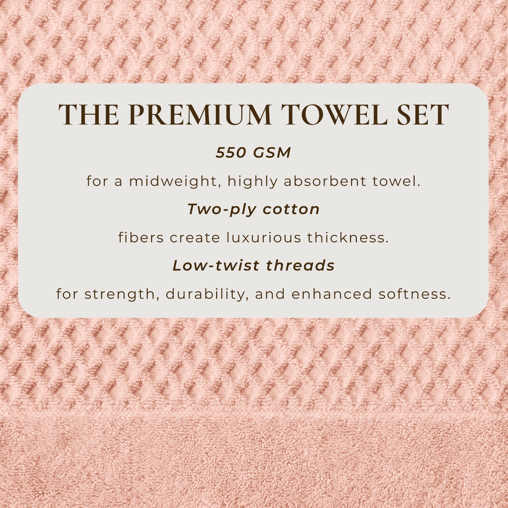 Cotton Diamond Waffle Weave Bath Towel Set - Grayson Collection