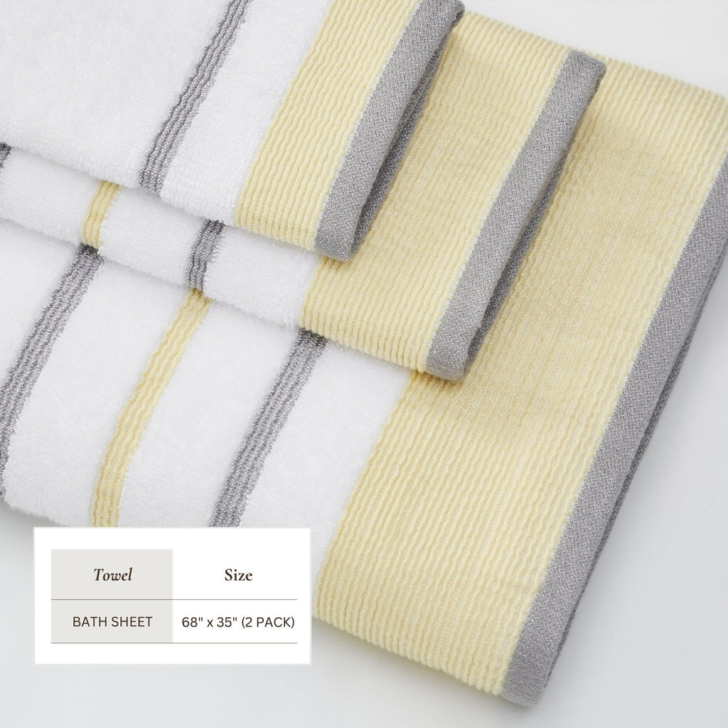 Decorative Cotton Stripe Bath Towel Set - Noelle Collection - We The Collective