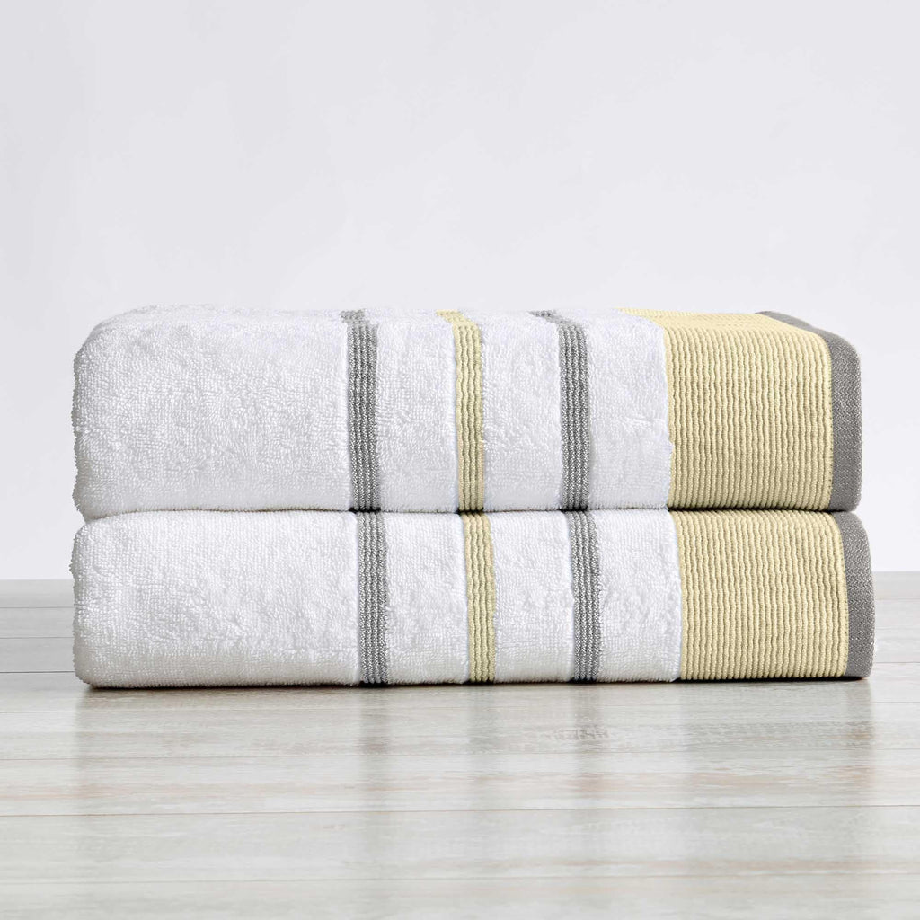 Decorative Cotton Stripe Bath Towel Set - Noelle Collection - We The Collective