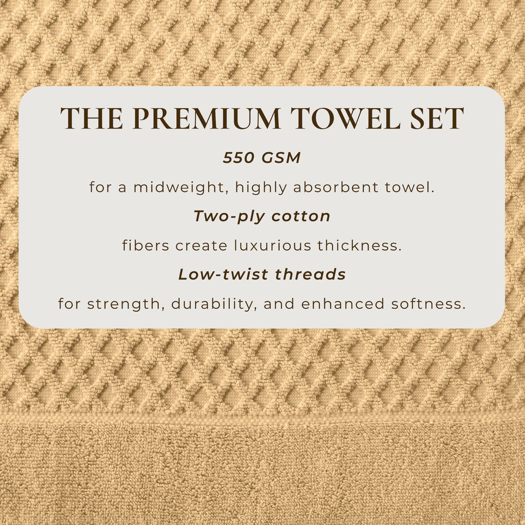 Cotton Diamond Waffle Weave Bath Towel Set - Grayson Collection