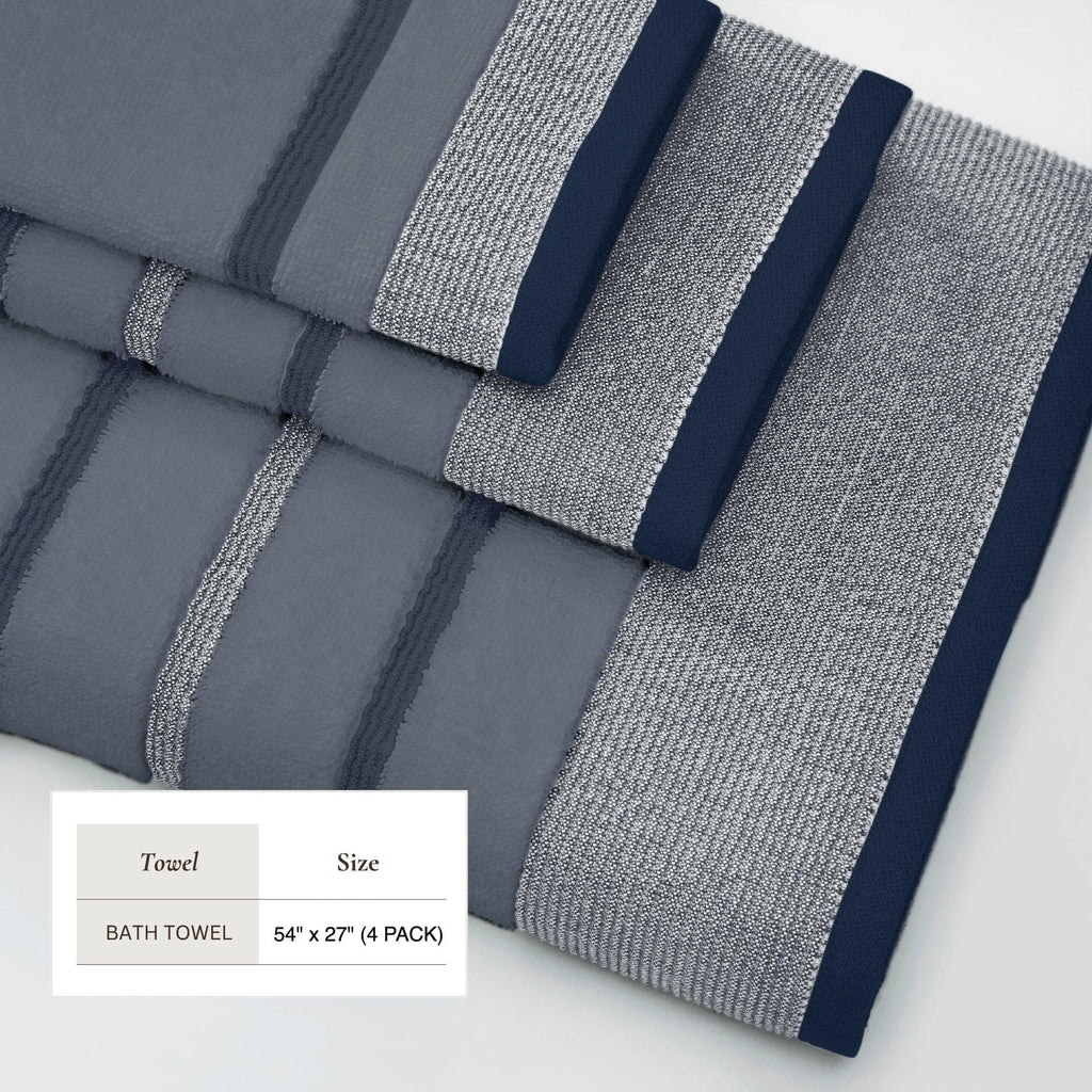 Decorative Cotton Stripe Bath Towel Set - Noelle Collection - We The Collective