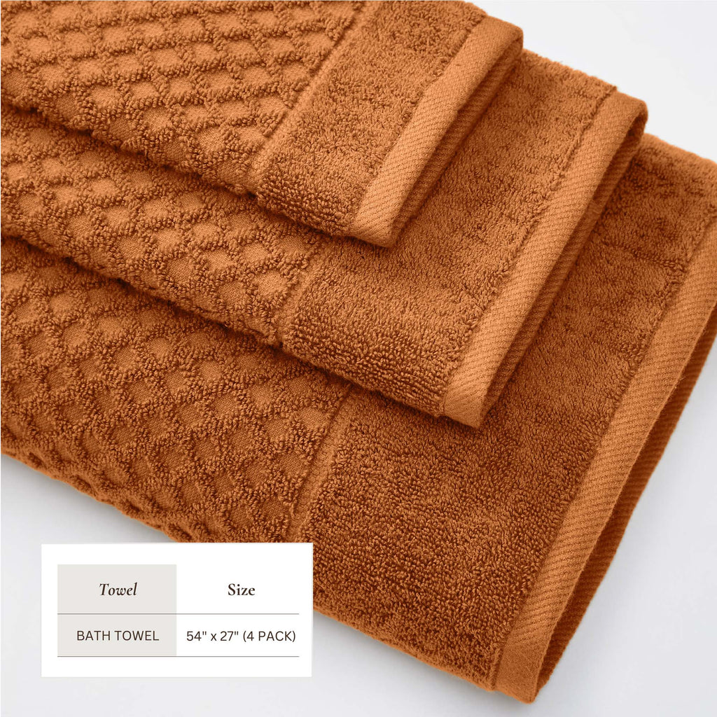 Cotton Diamond Waffle Weave Bath Towel Set - Grayson Collection