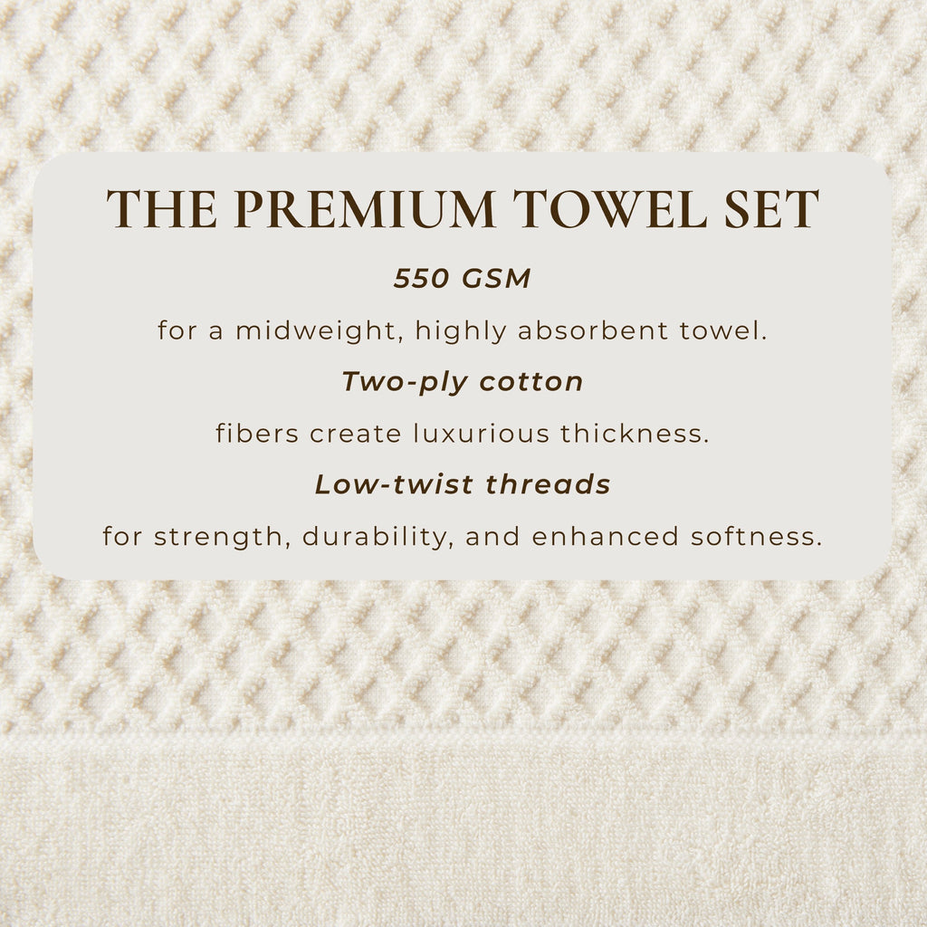 Cotton Diamond Waffle Weave Bath Towel Set - Grayson Collection