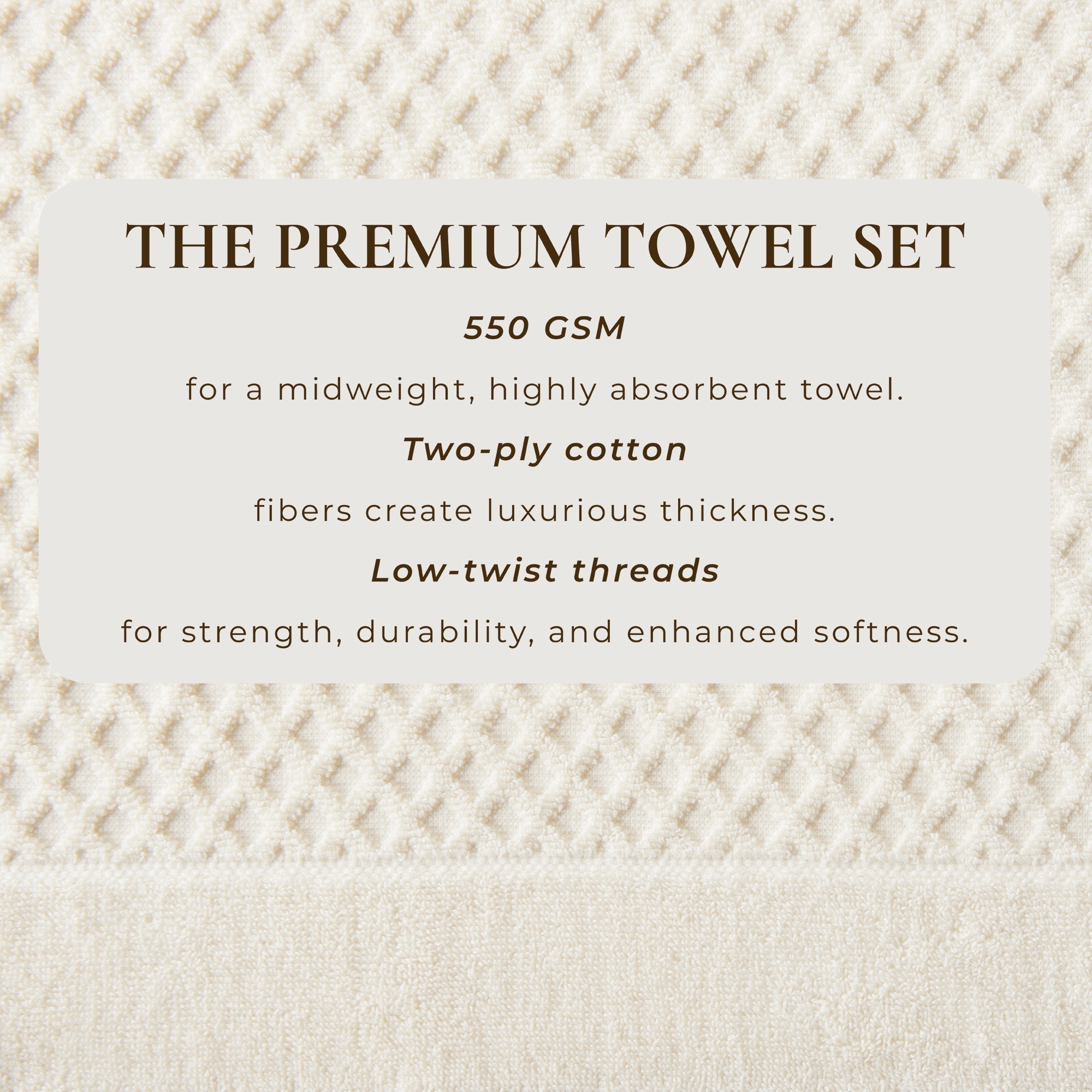 Cotton Diamond Waffle Weave Bath Towel Set - Grayson Collection
