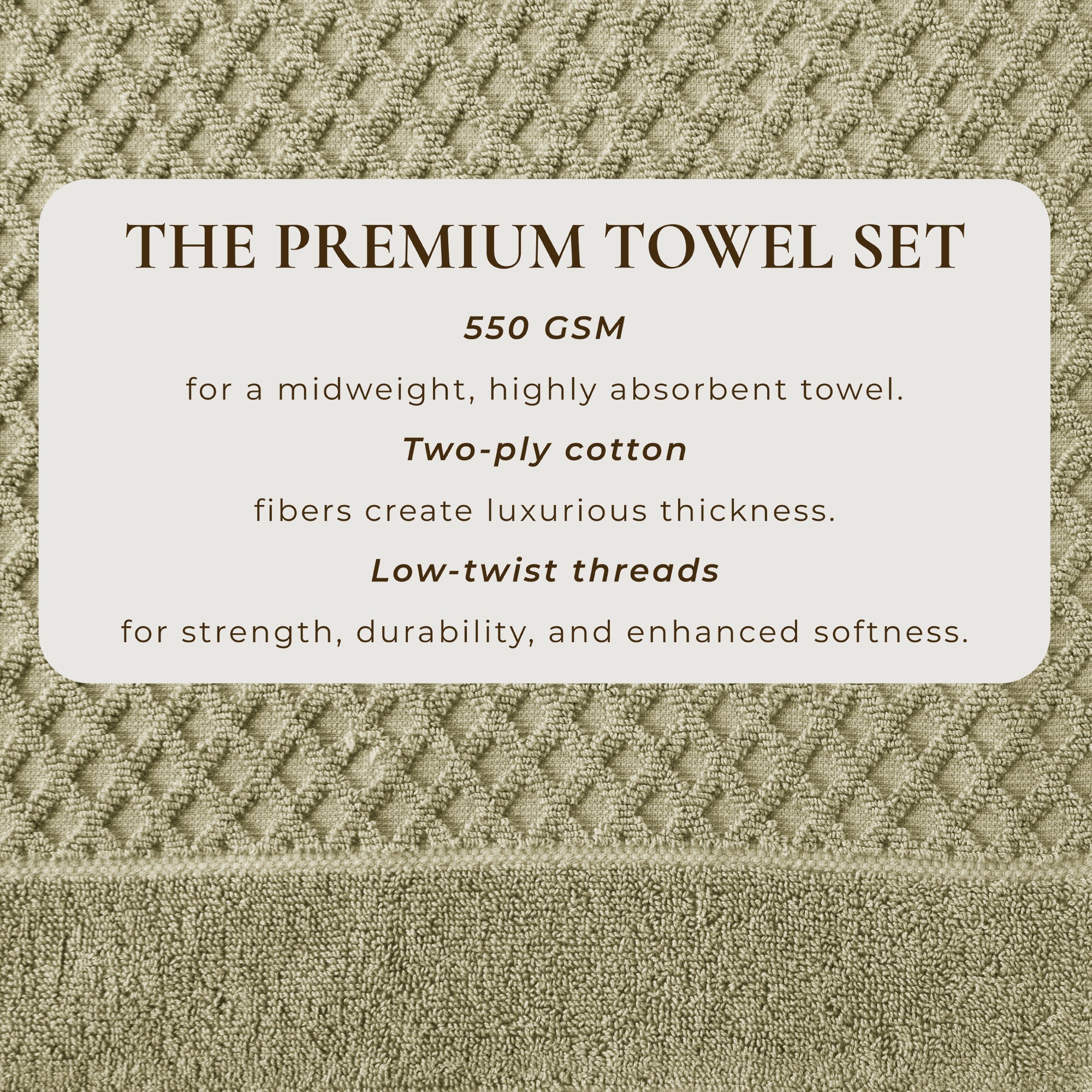 Cotton Diamond Waffle Weave Bath Towel Set - Grayson Collection