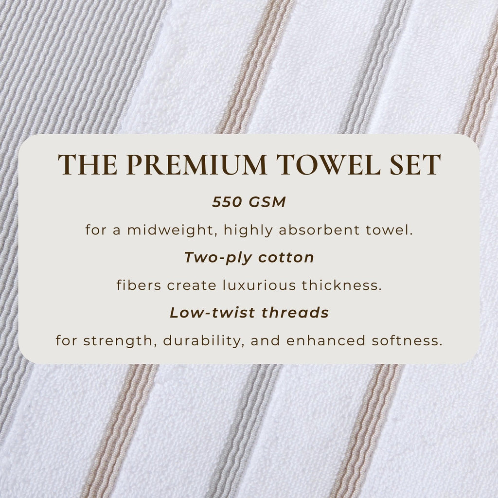 Decorative Cotton Stripe Bath Towel Set - Noelle Collection - We The Collective