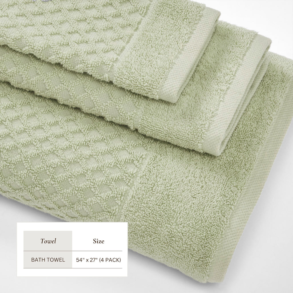 Cotton Diamond Waffle Weave Bath Towel Set - Grayson Collection