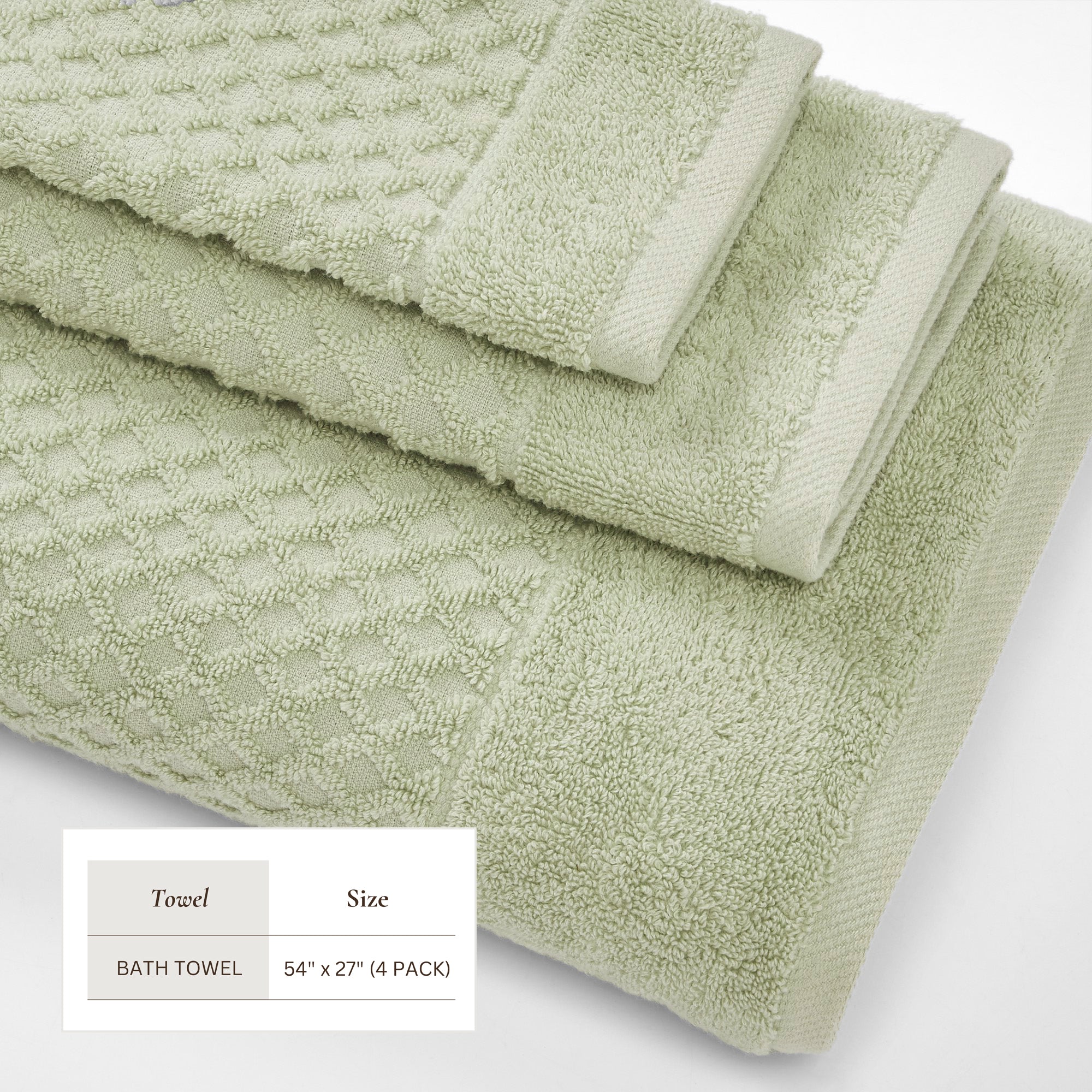 Cotton Diamond Waffle Weave Bath Towel Set - Grayson Collection
