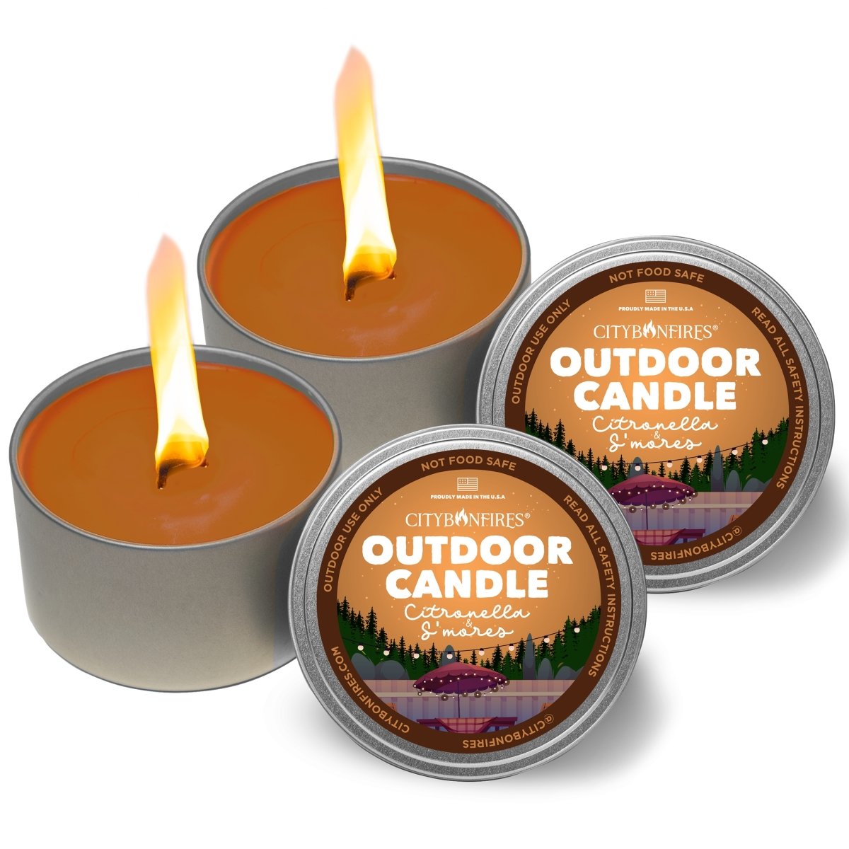 The Outdoor Citronella Candle - S'mores Scent | 20-Hour Natural Insect Repellent