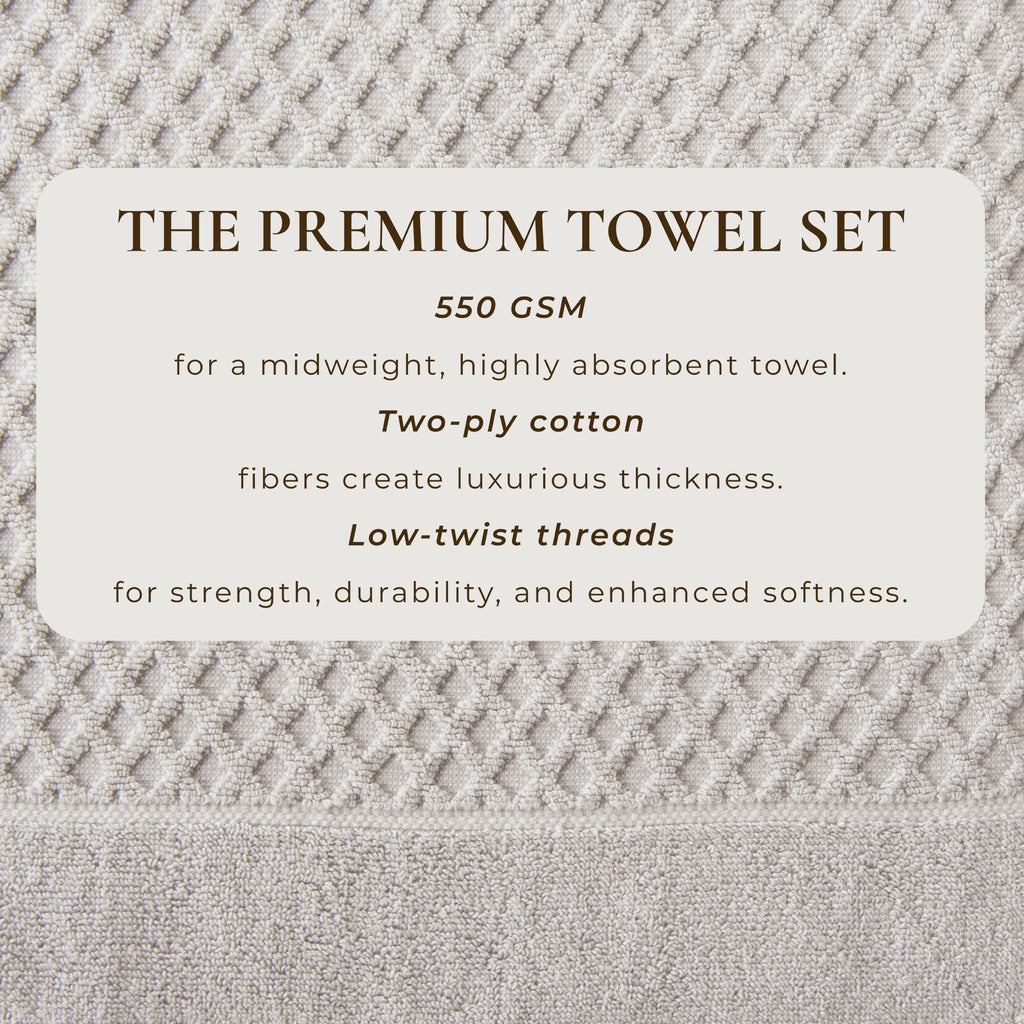 Cotton Diamond Waffle Weave Bath Towel Set - Grayson Collection