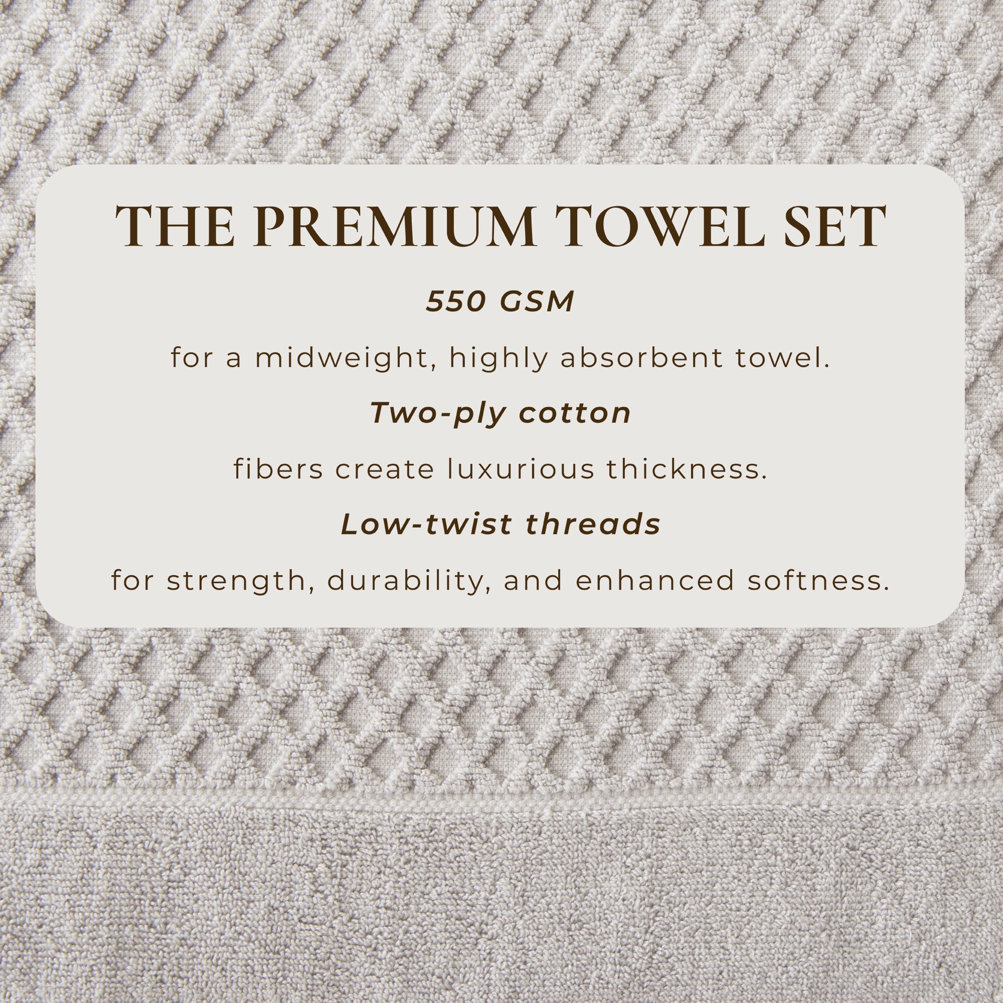 Cotton Diamond Waffle Weave Bath Towel Set - Grayson Collection