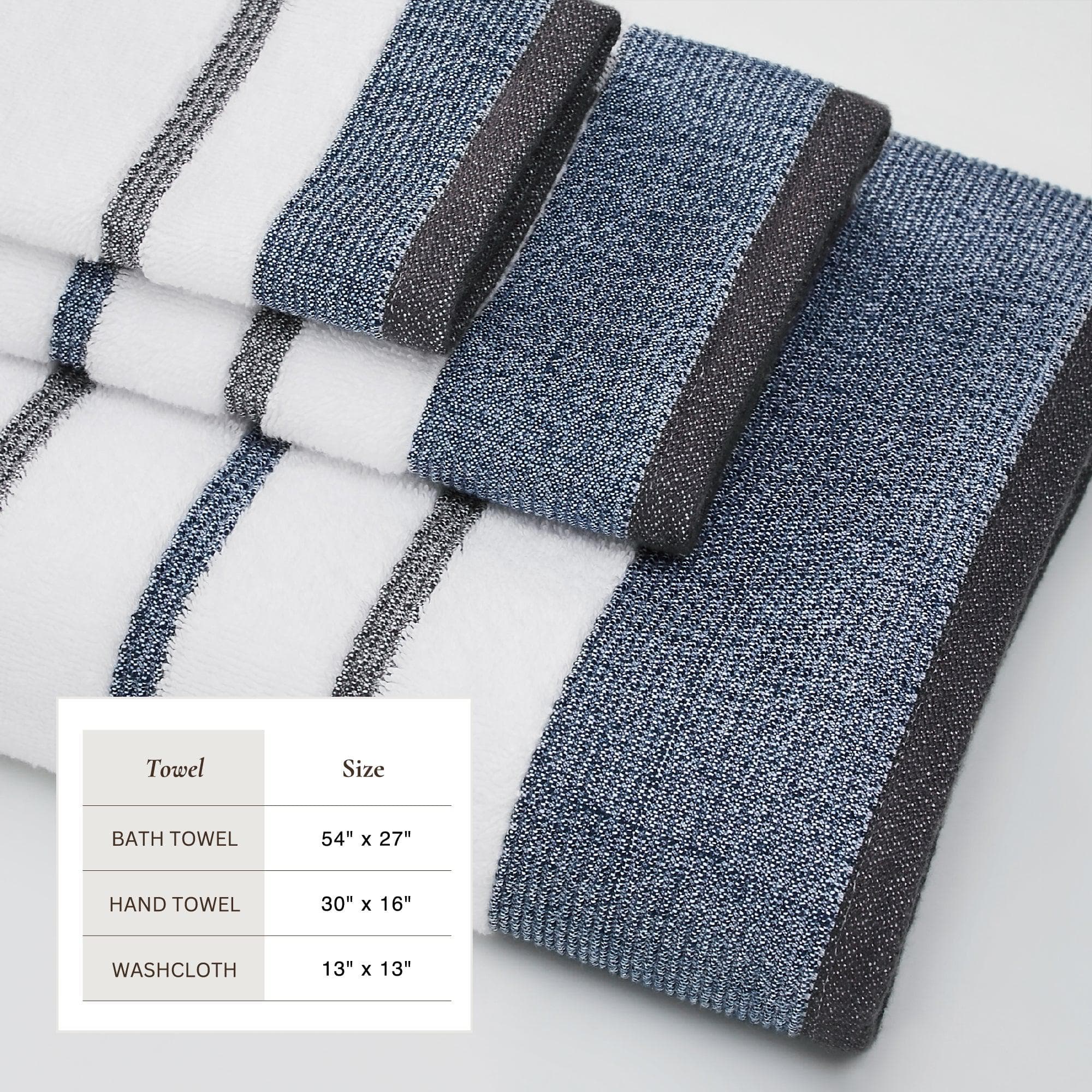 Decorative Cotton Stripe Bath Towel Set - Noelle Collection - We The Collective