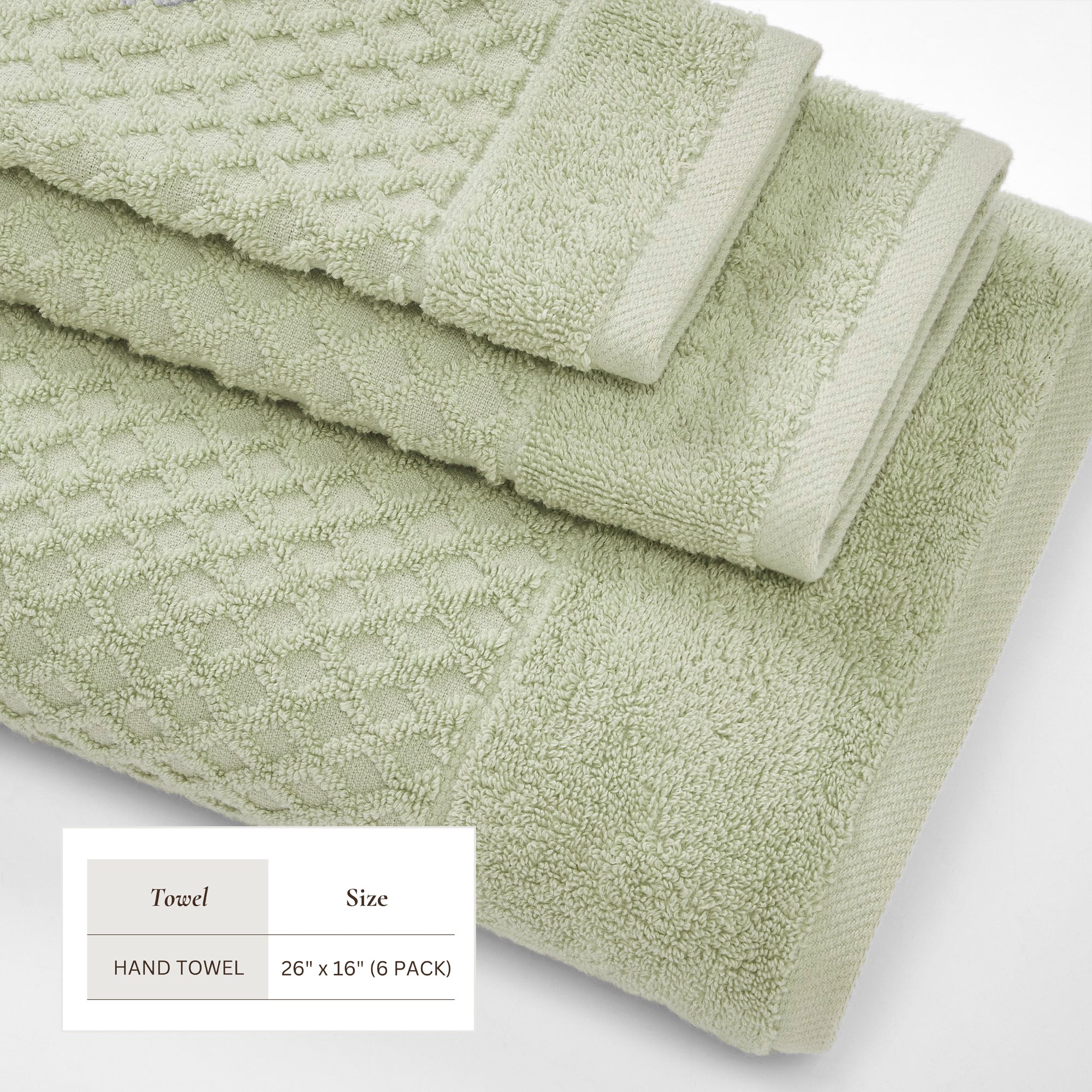 Cotton Diamond Waffle Weave Bath Towel Set - Grayson Collection