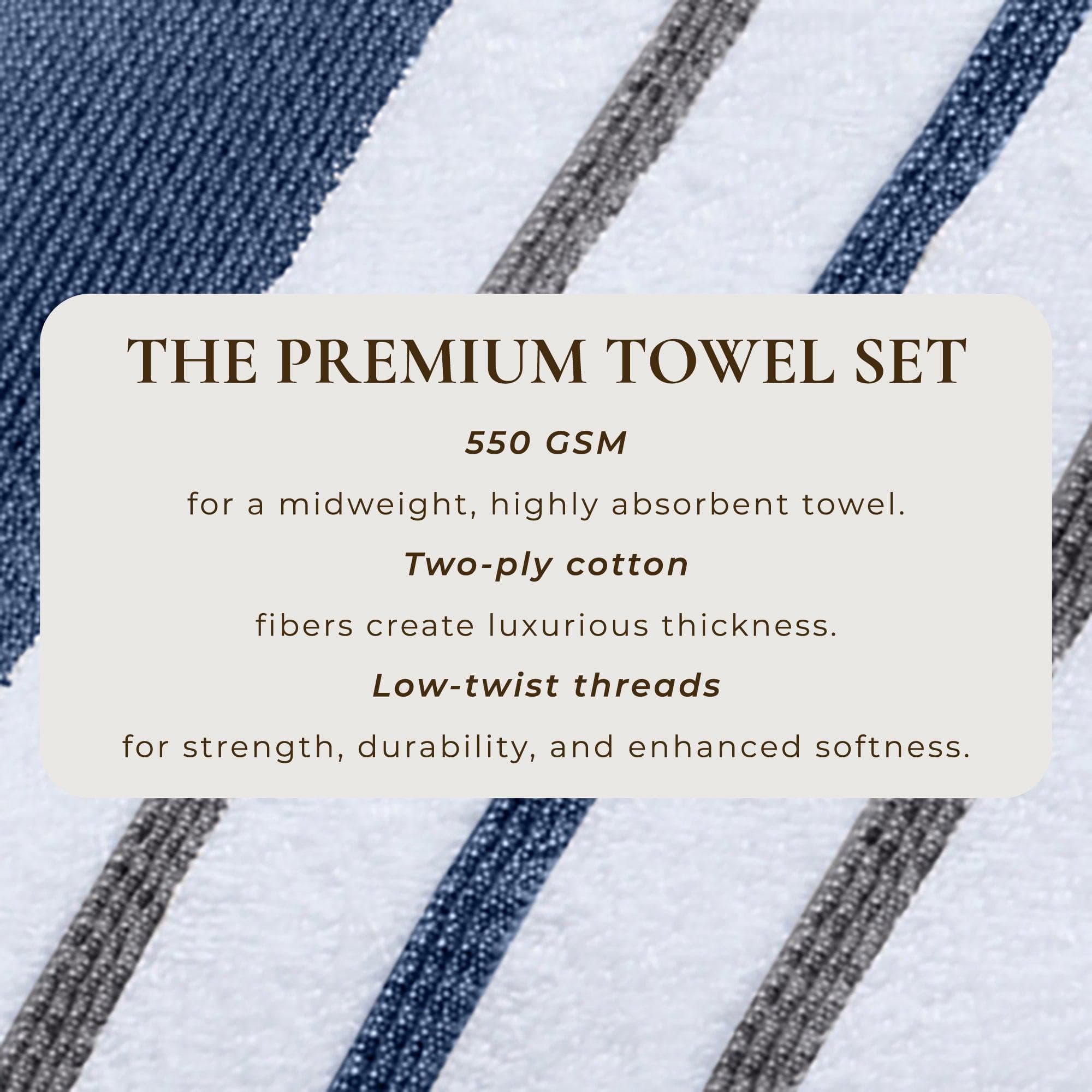 Decorative Cotton Stripe Bath Towel Set - Noelle Collection - We The Collective
