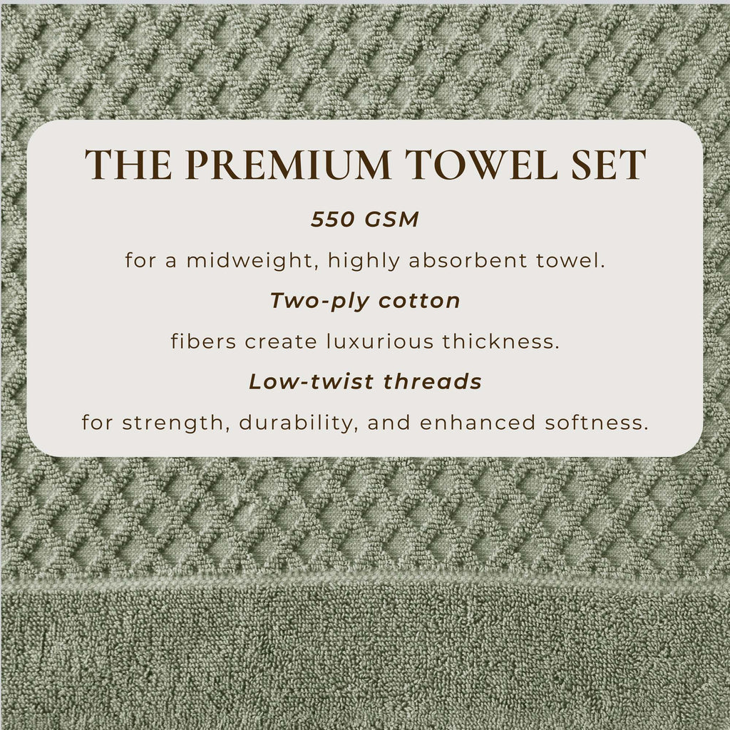Cotton Diamond Waffle Weave Bath Towel Set - Grayson Collection