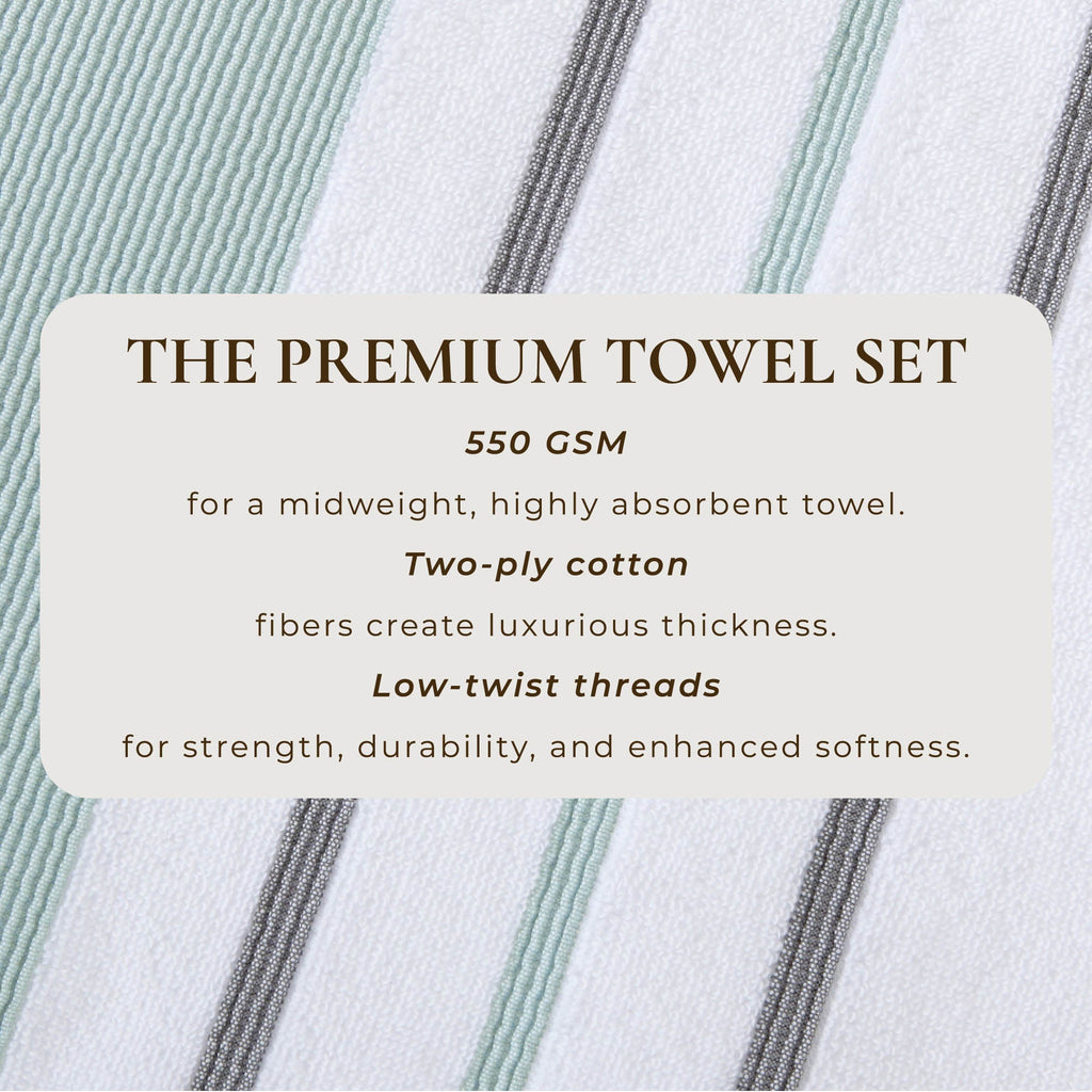 Decorative Cotton Stripe Bath Towel Set - Noelle Collection - We The Collective