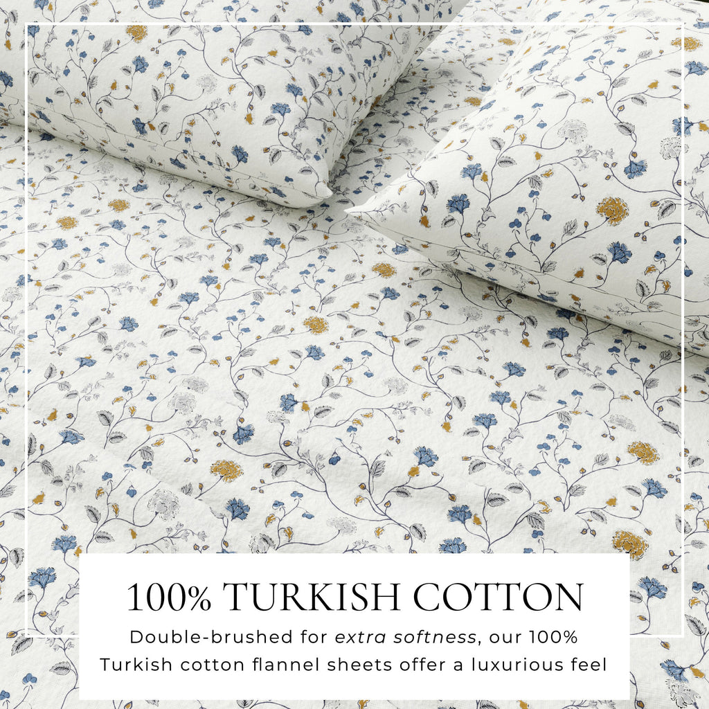 Turkish Cotton Flannel Sheet Set - Winter Floral Collection - We The Collective