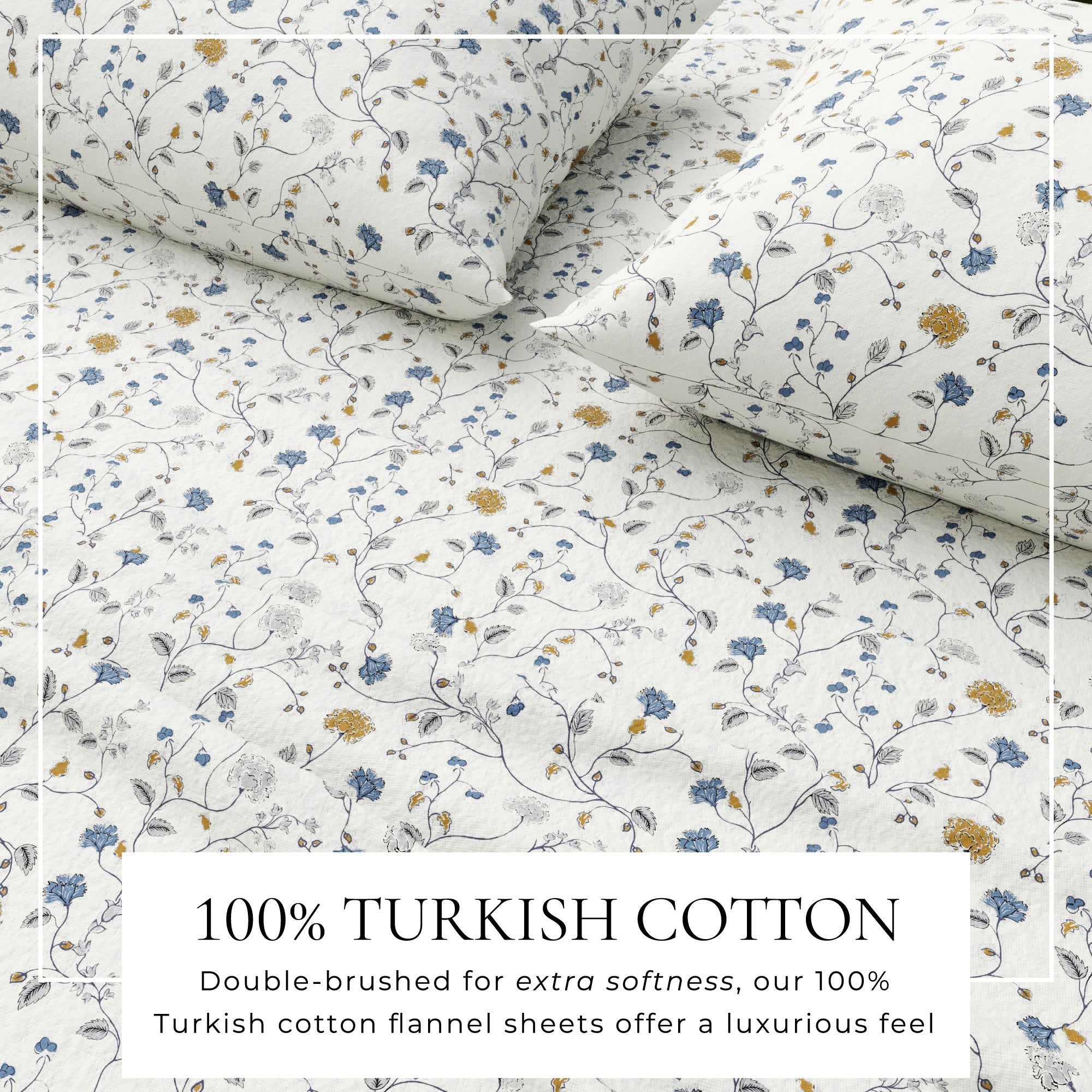 Turkish Cotton Flannel Sheet Set - Winter Floral Collection - We The Collective