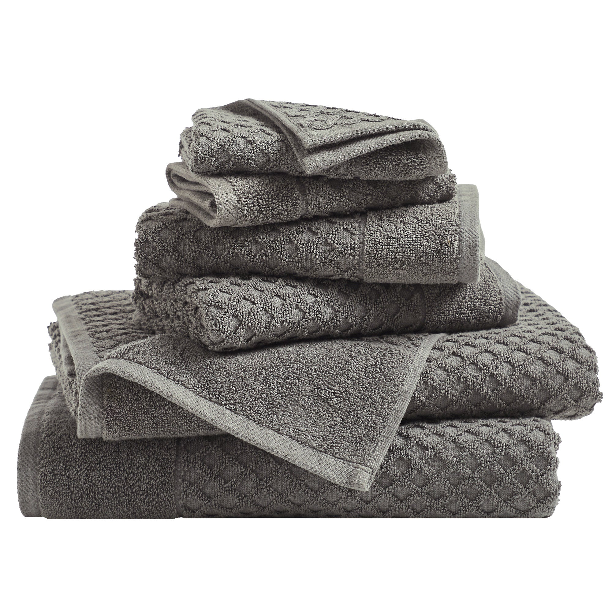 Cotton Diamond Waffle Weave Bath Towel Set - Grayson Collection