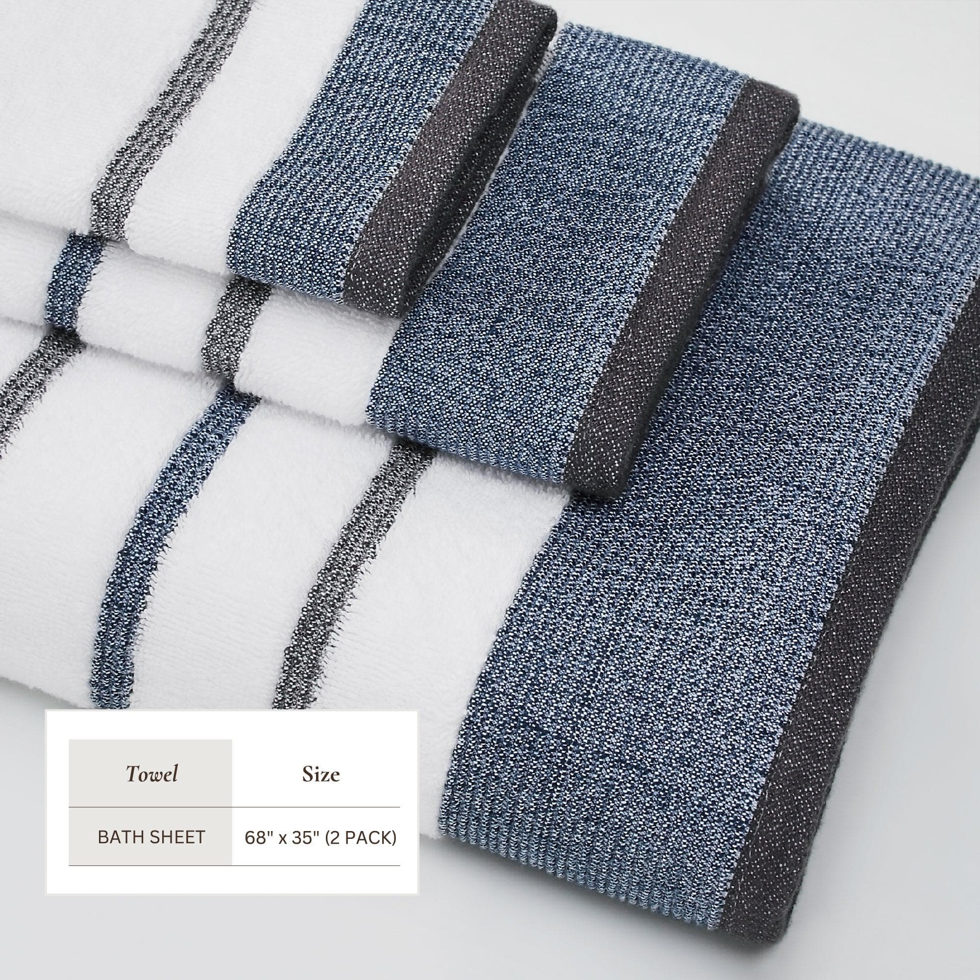Decorative Cotton Stripe Bath Towel Set - Noelle Collection - We The Collective