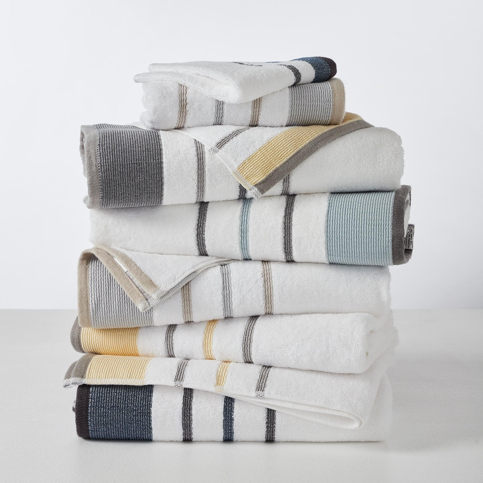 Decorative Cotton Stripe Bath Towel Set - Noelle Collection - We The Collective