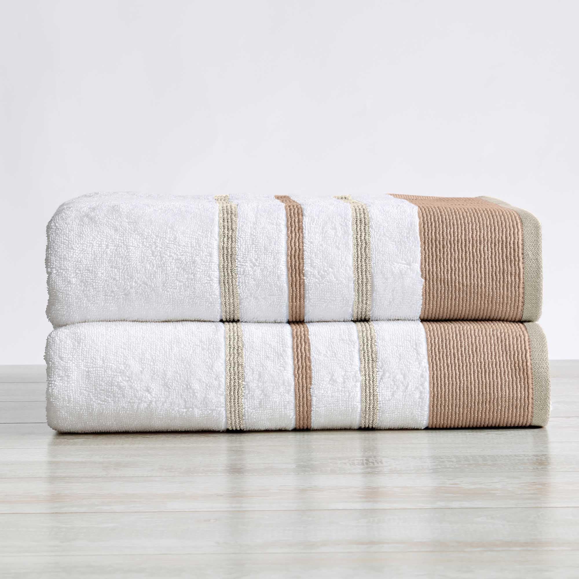 Decorative Cotton Stripe Bath Towel Set - Noelle Collection - We The Collective