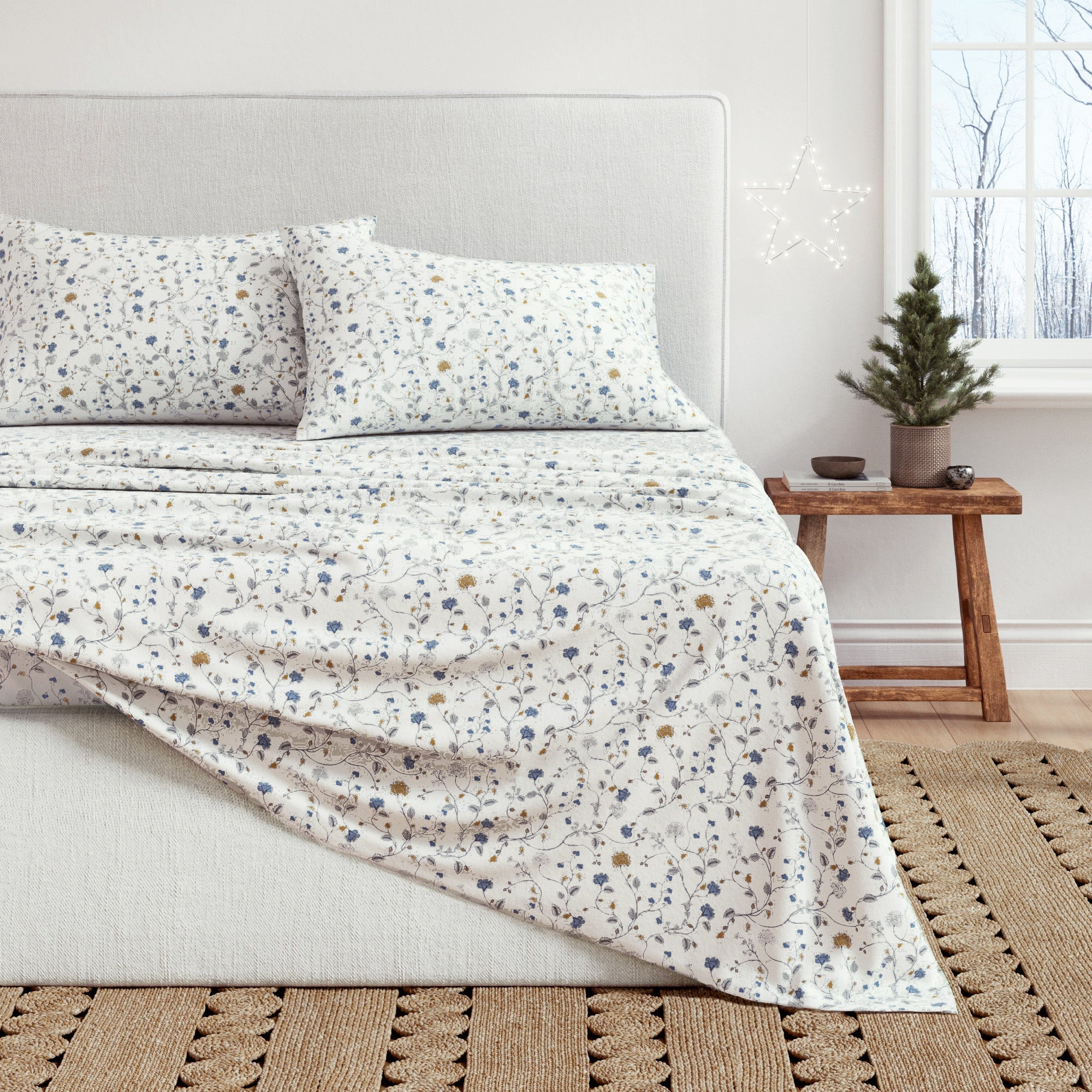 Turkish Cotton Flannel Sheet Set - Winter Floral Collection - We The Collective