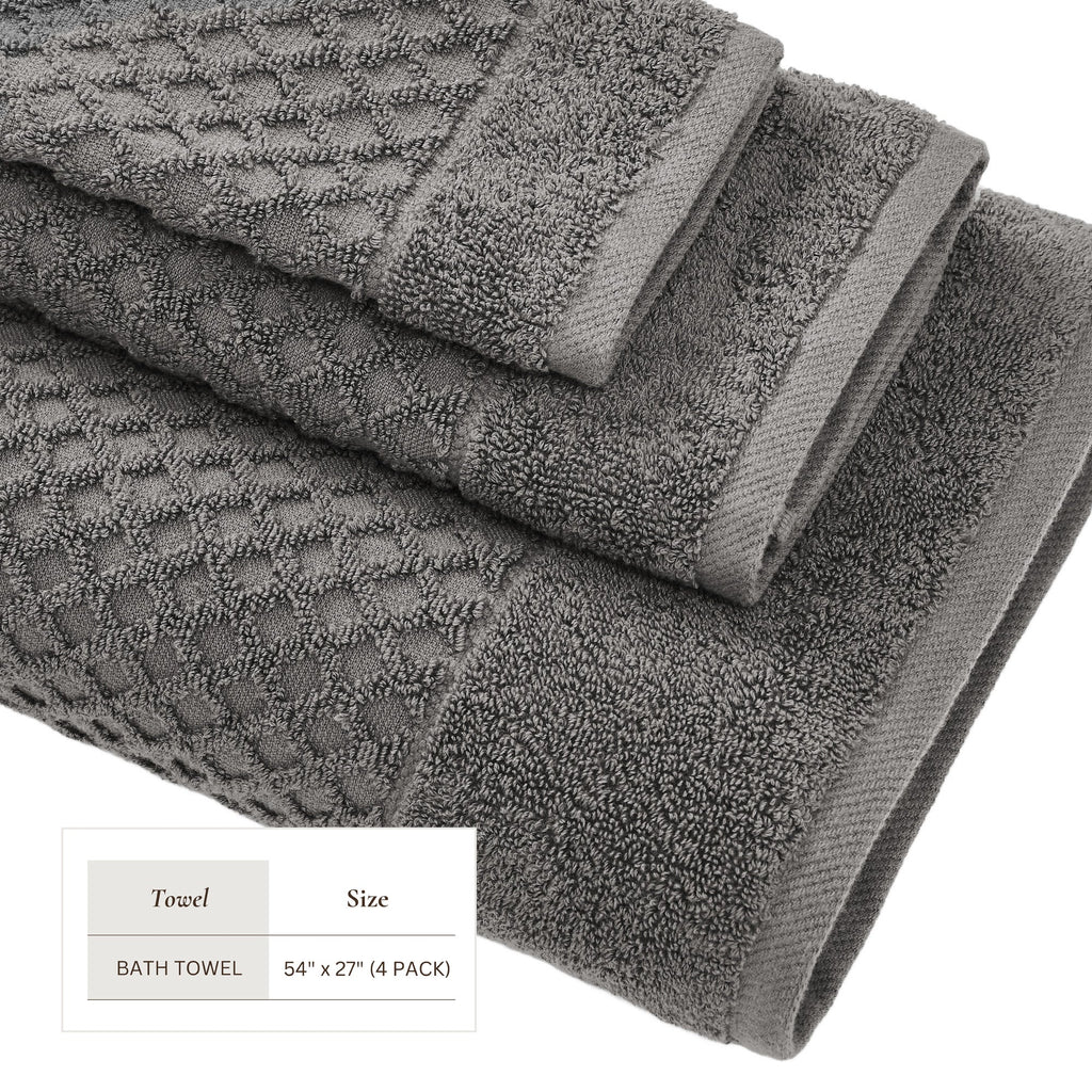 Cotton Diamond Waffle Weave Bath Towel Set - Grayson Collection