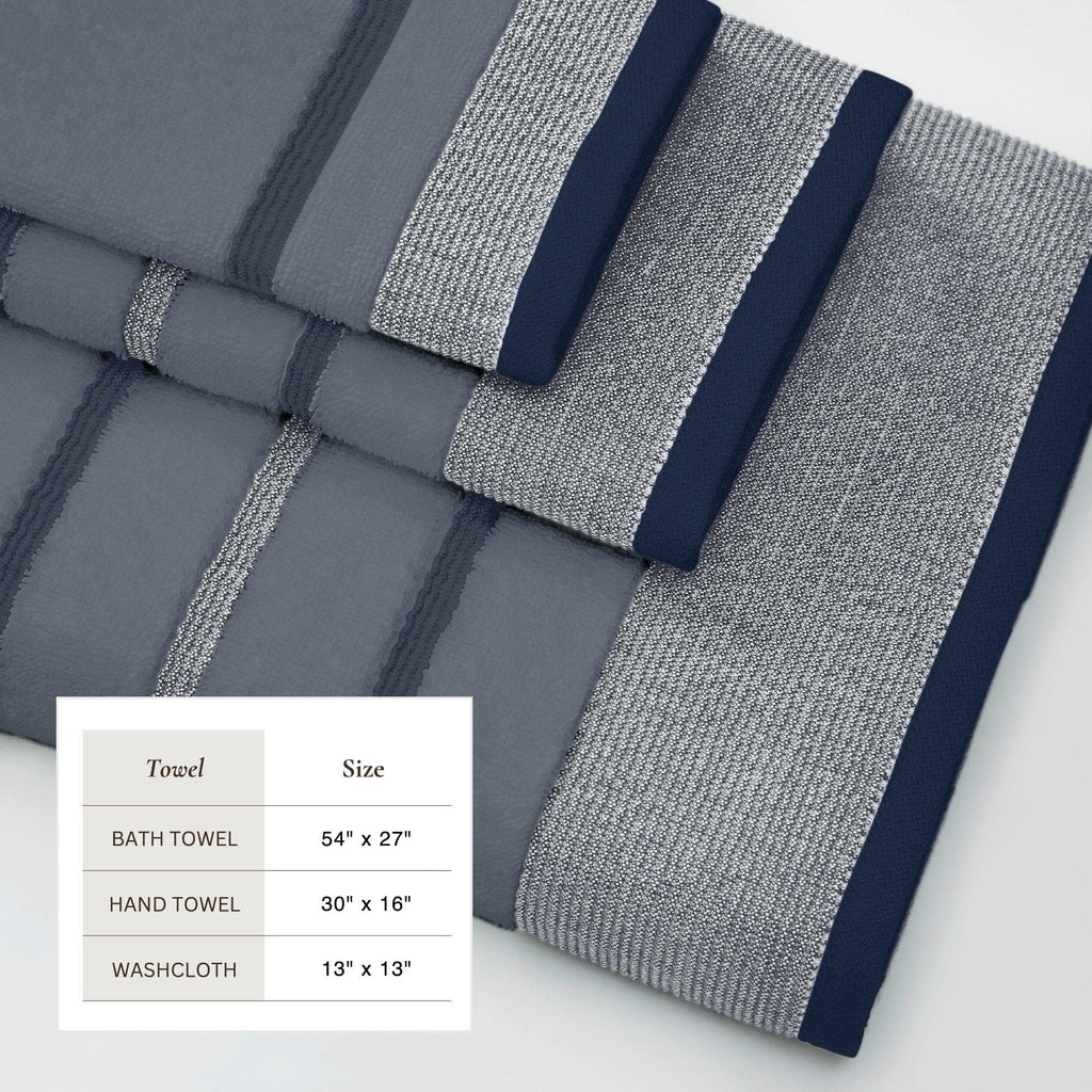 Decorative Cotton Stripe Bath Towel Set - Noelle Collection - We The Collective