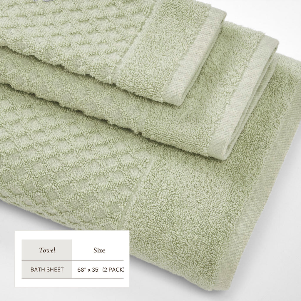 Cotton Diamond Waffle Weave Bath Towel Set - Grayson Collection