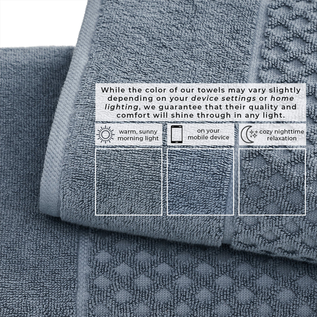 Cotton Diamond Waffle Weave Bath Towel Set - Grayson Collection